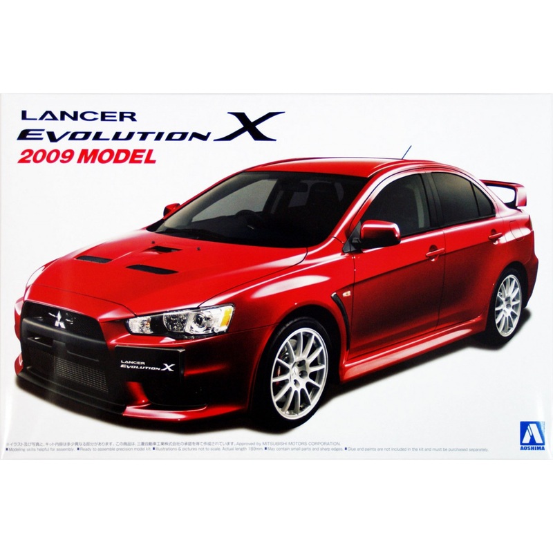 Aoshima 05071 Mitsubishi Lancer Evolution X 2009 Model 1/24 Scale Kit