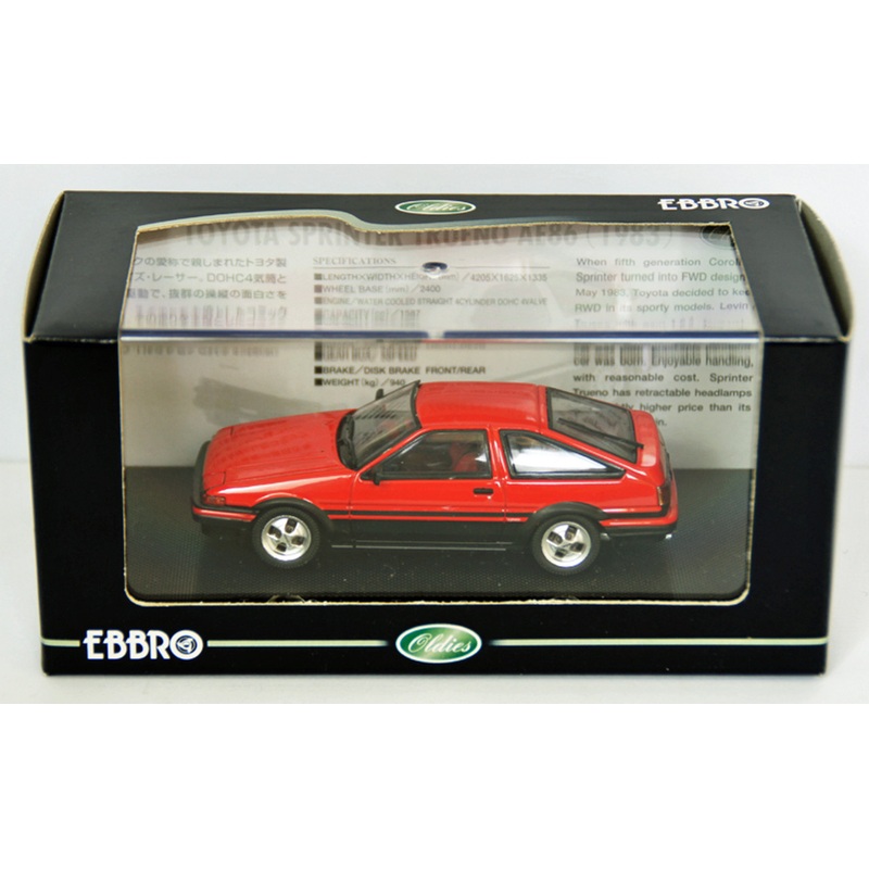 Ebbro 43819 TOYOTA SPRINTER TRUENO AE86 Red 1/43 Scale