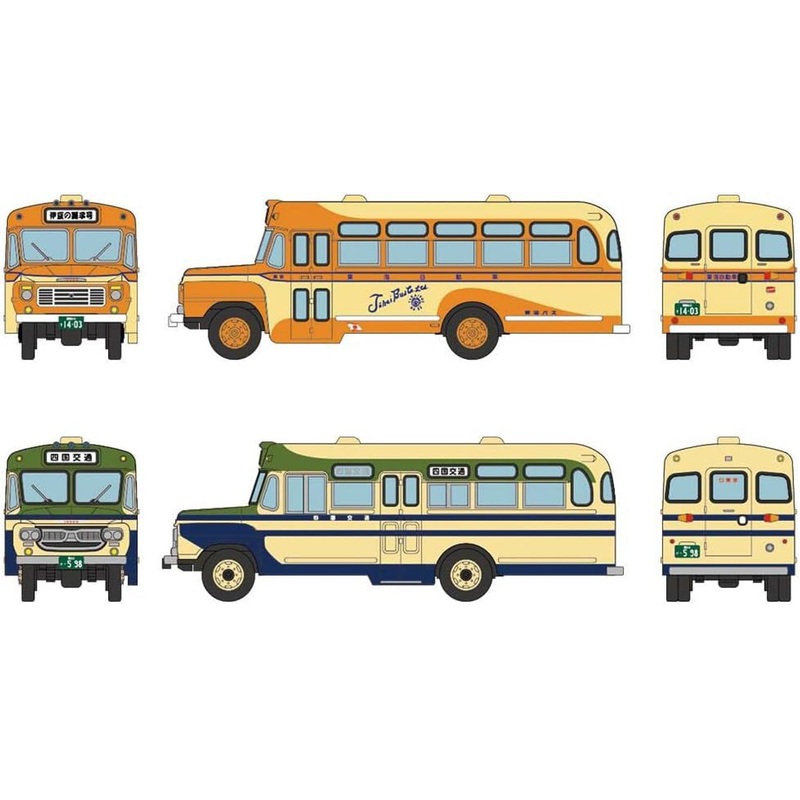 Tomytec Bus Collection Bonnet Buses (Tokai Jidosha/Shikoku Kotsu) 2 Bus Set (N scale)