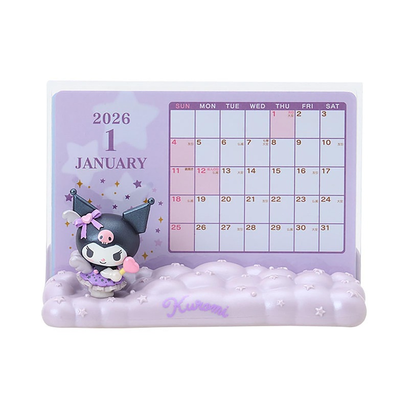 Sanrio Kuromi Mascot Calendar Tabletop Desk Calendar