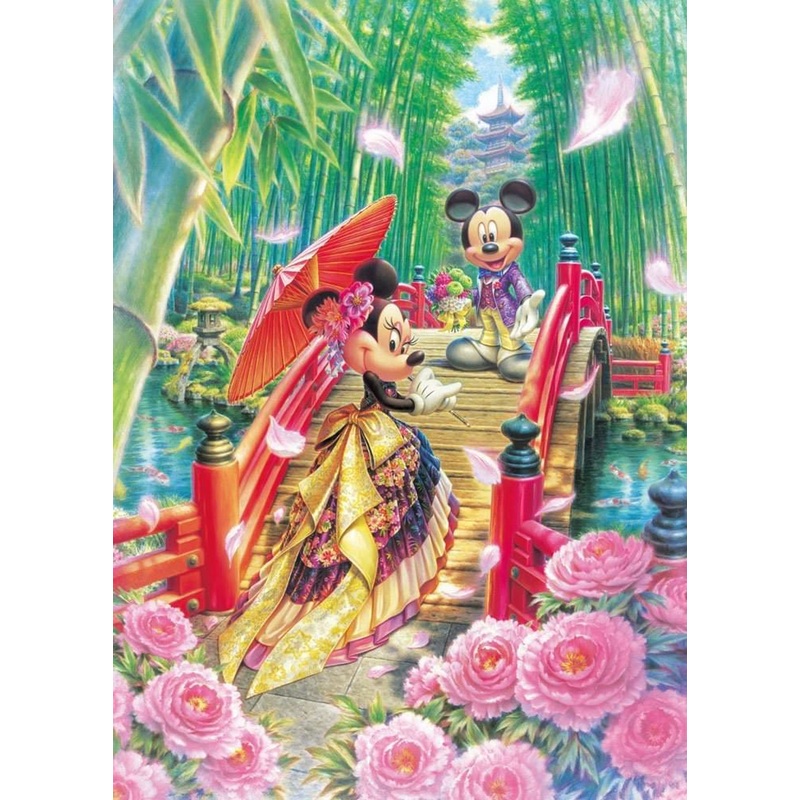 Tenyo Japan Pure White Jigsaw Puzzle DPG-266-572 Disney Mickey & Minnie Wedding  (266 Pieces)