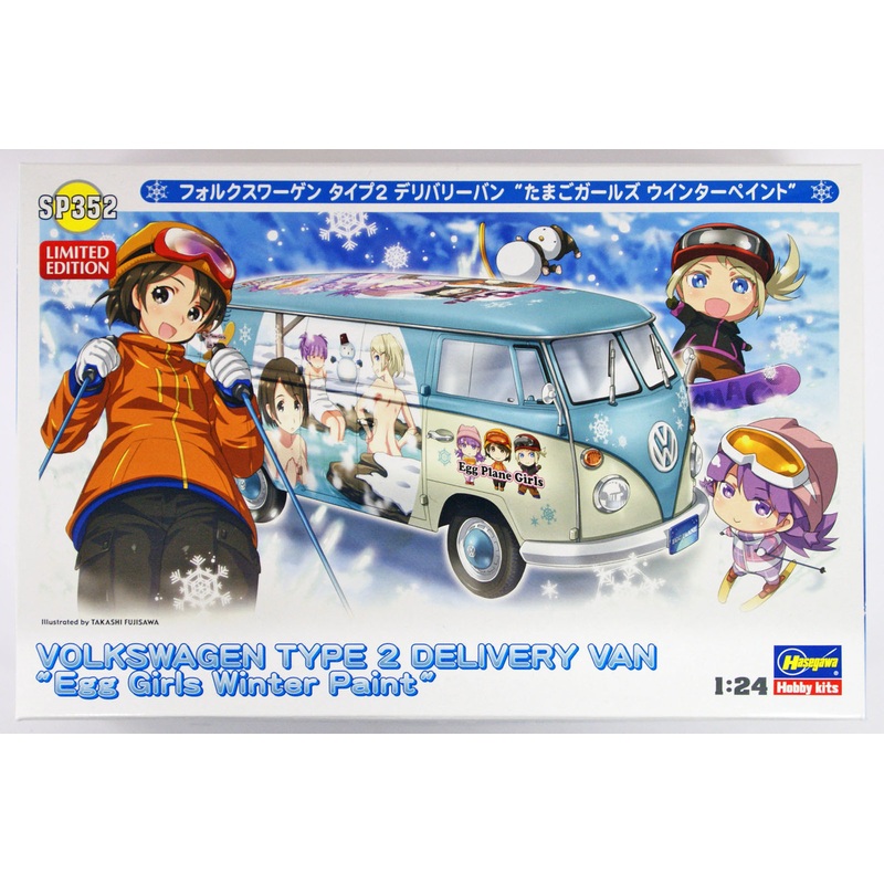 Hasegawa SP352 Volkswagen Type2 Delivery Van Egg Plane Girls Winter Paint 1/24 Scale Kit