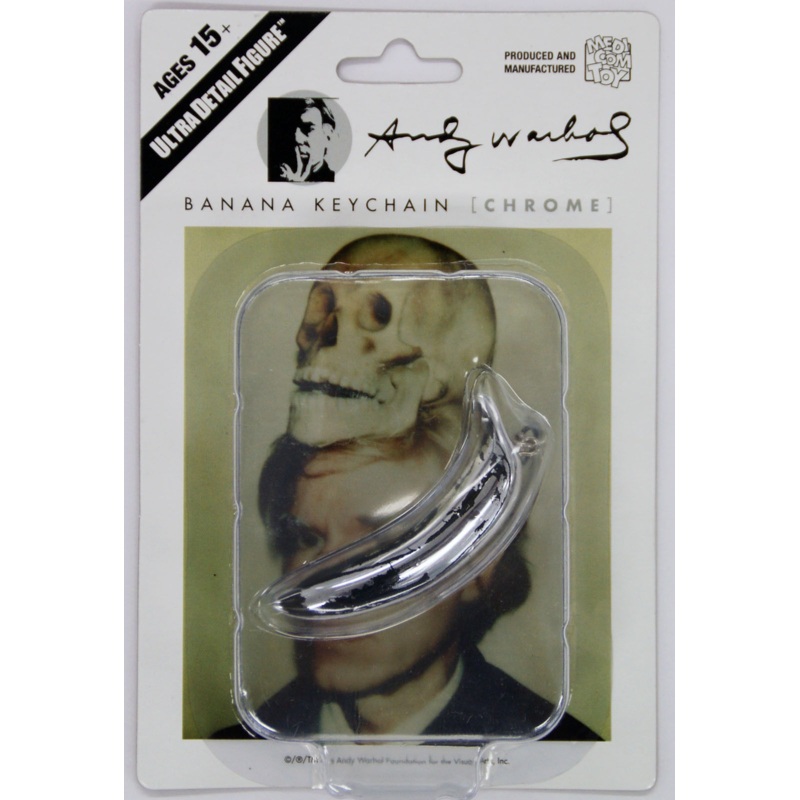 Medicom UDF-123 Ultra Detail Figure Andy Warhol BANANA KEYCHAIN Chrome