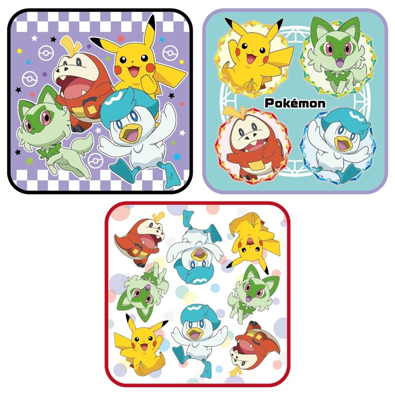 Shobido Pokemon Center Mini Towel Set of 3 Scarlet and Violet