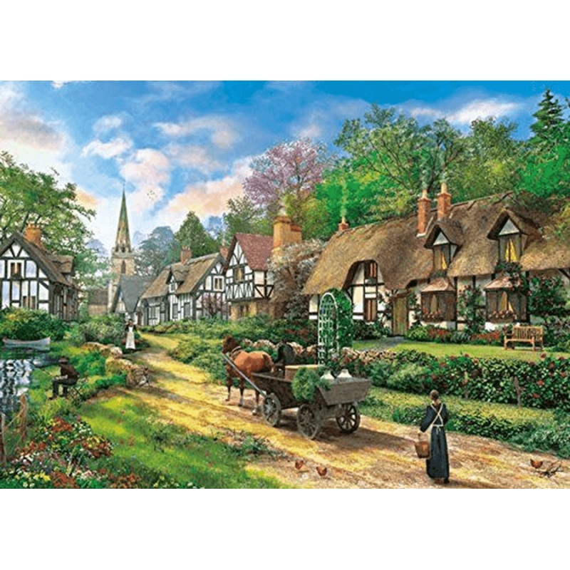 APPLEOne Jigsaw Puzzle 500-216 Dominic Davison Pastoral Village (500 Pieces)