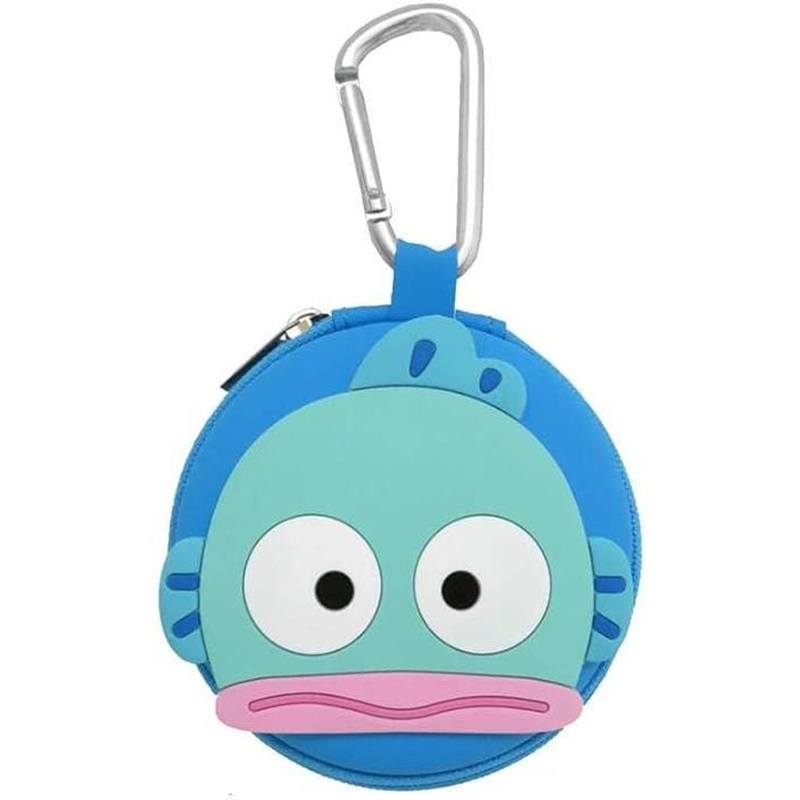 Sanrio Characters Round Accessory Case with Carabiner Hangyodon