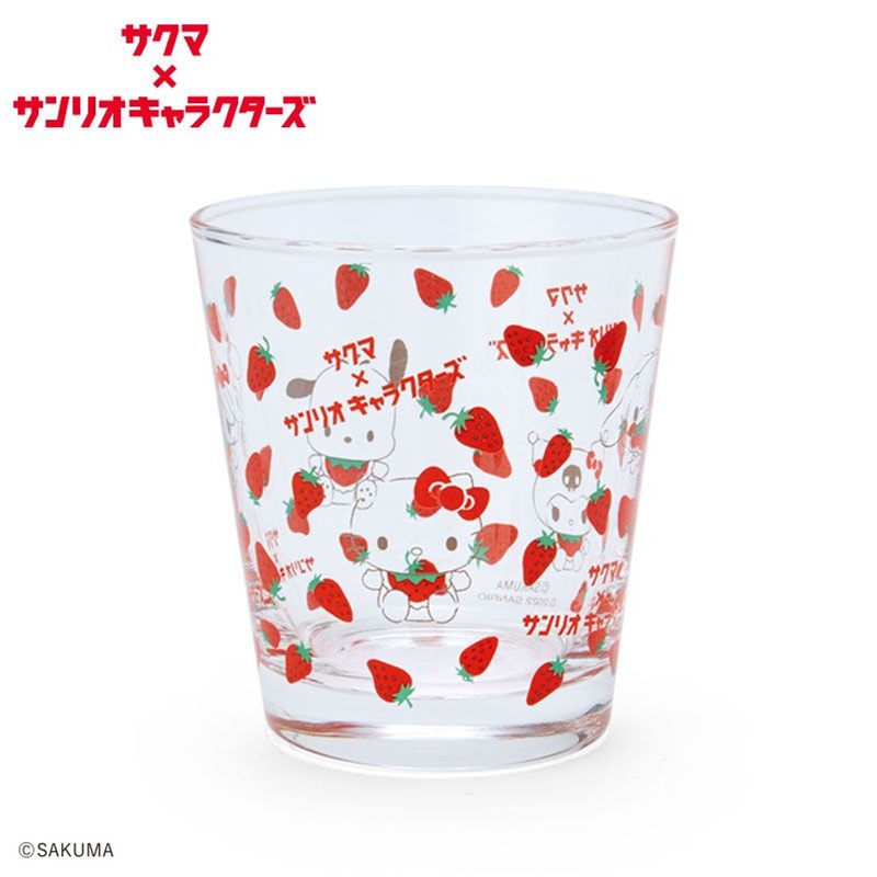 Sanrio Sakuma Strawberry Milk Candy with Glass