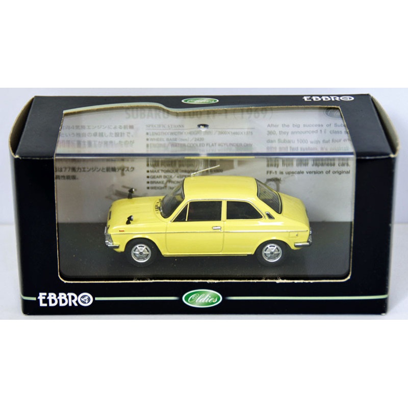 Ebbro 43847 Subaru ff-1 2Door Sports Sedan 1969 (Yellow) 1/43 Scale