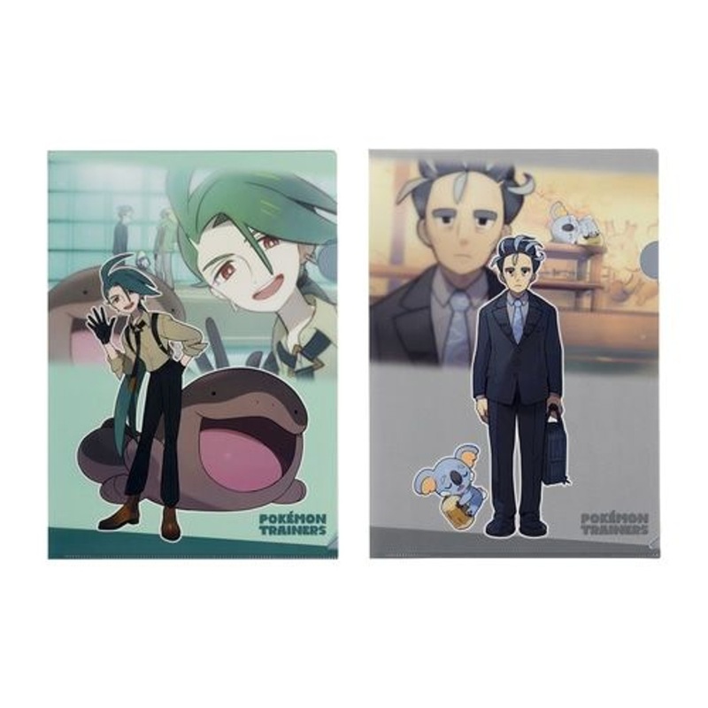 Pokemon Center Original A4 Clear File Set of 2 – Rika & Larry (Pokemon Trainers)