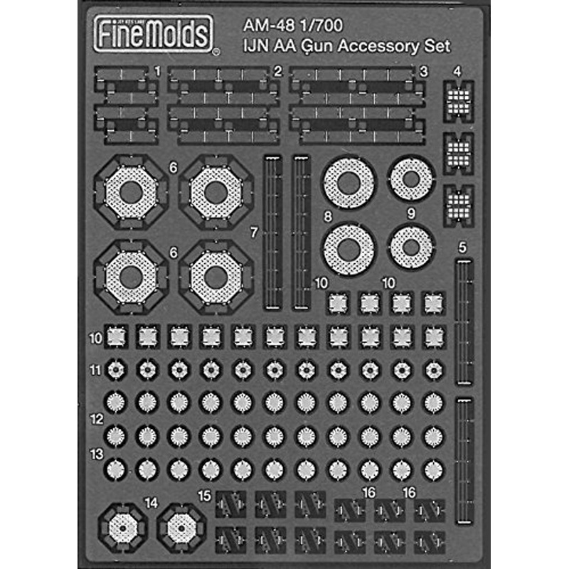 Fine Molds Etching AM-48 IJN AA Gun Accessory Set 1/700 Scale