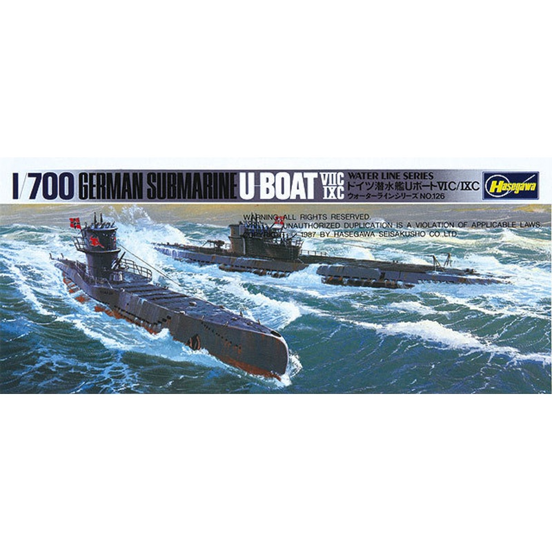 Hasegawa Waterline 901 German U-Boat 7C/9C Submarine 1/700 Scale Kit