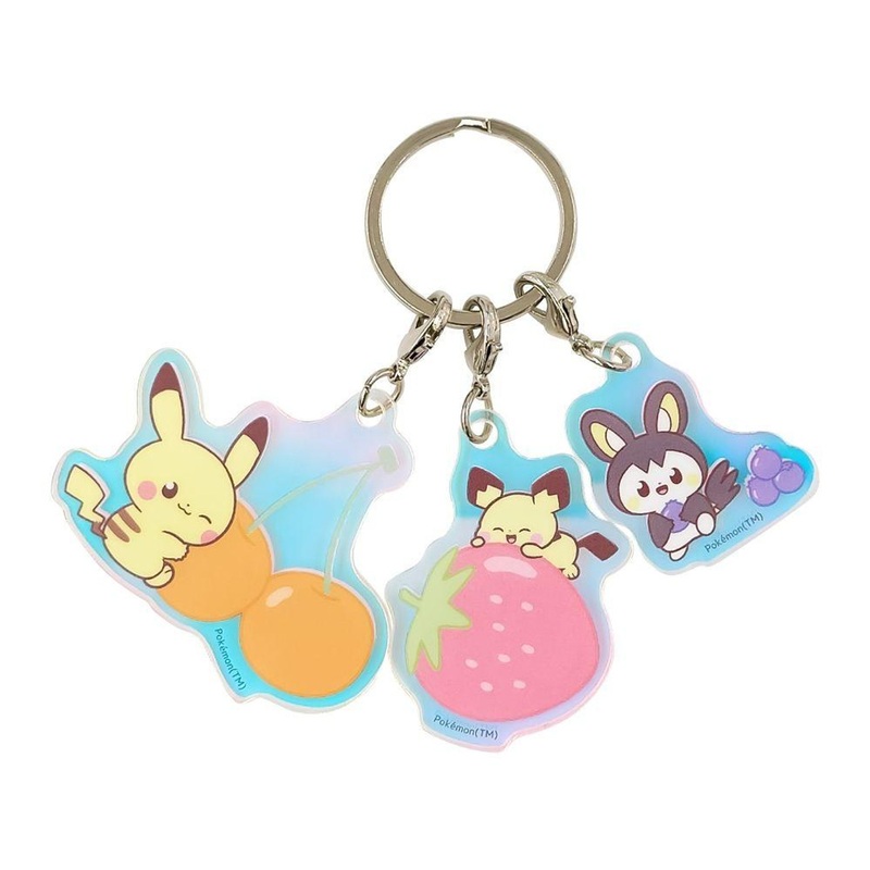 Pokemon Center Original Aurora Acrylic Keychain Pikachu Pichu Emolga PokePeace