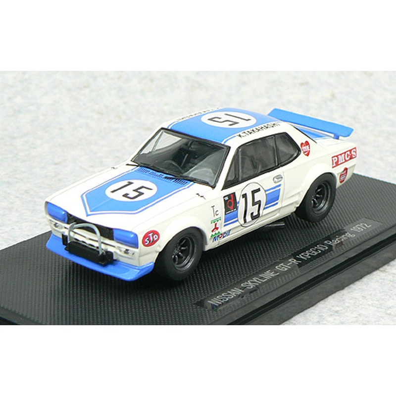 Ebbro 43240 Nissan Skyline GT-R KPGC10 Racing No.15 (White/Blue) 1/43 Scale