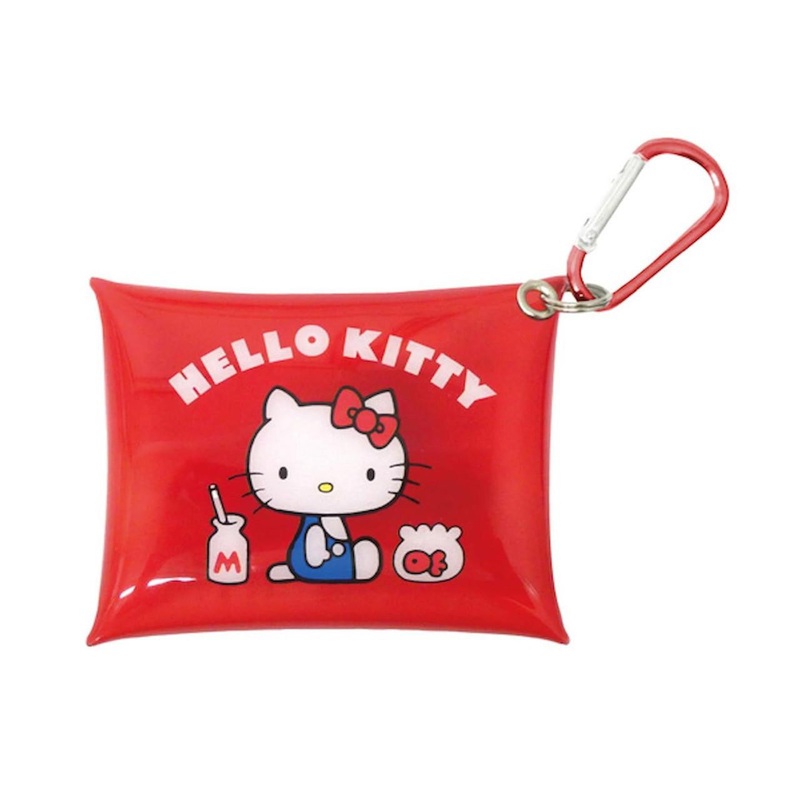 Kcompany Sanrio Carabiner-Attached Clear Pouch KT / Red