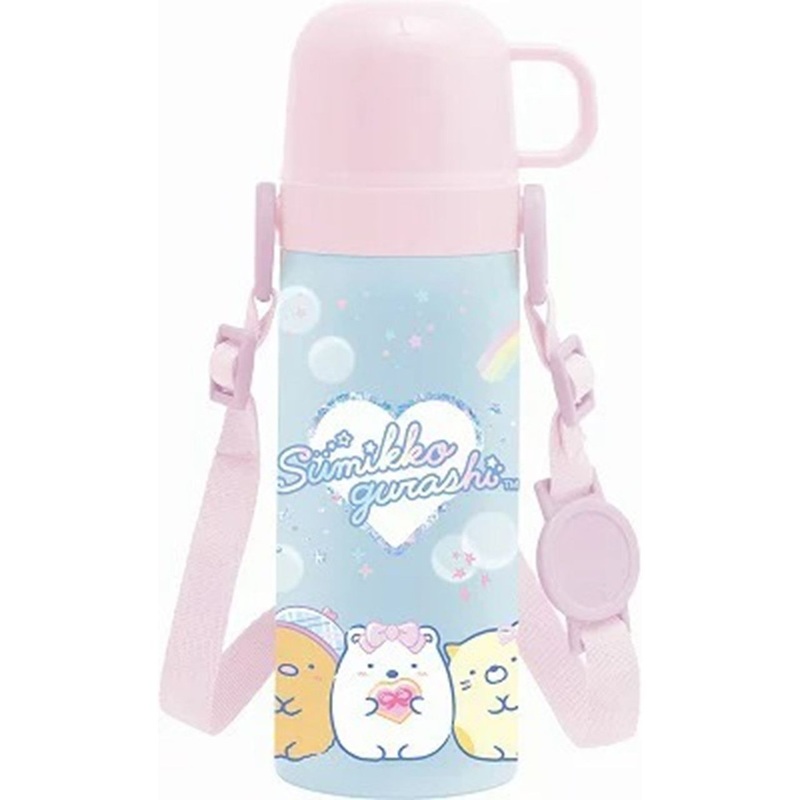 San-x 2 Way Water Bottle with Shoulder Strap Sumikko Gurashi