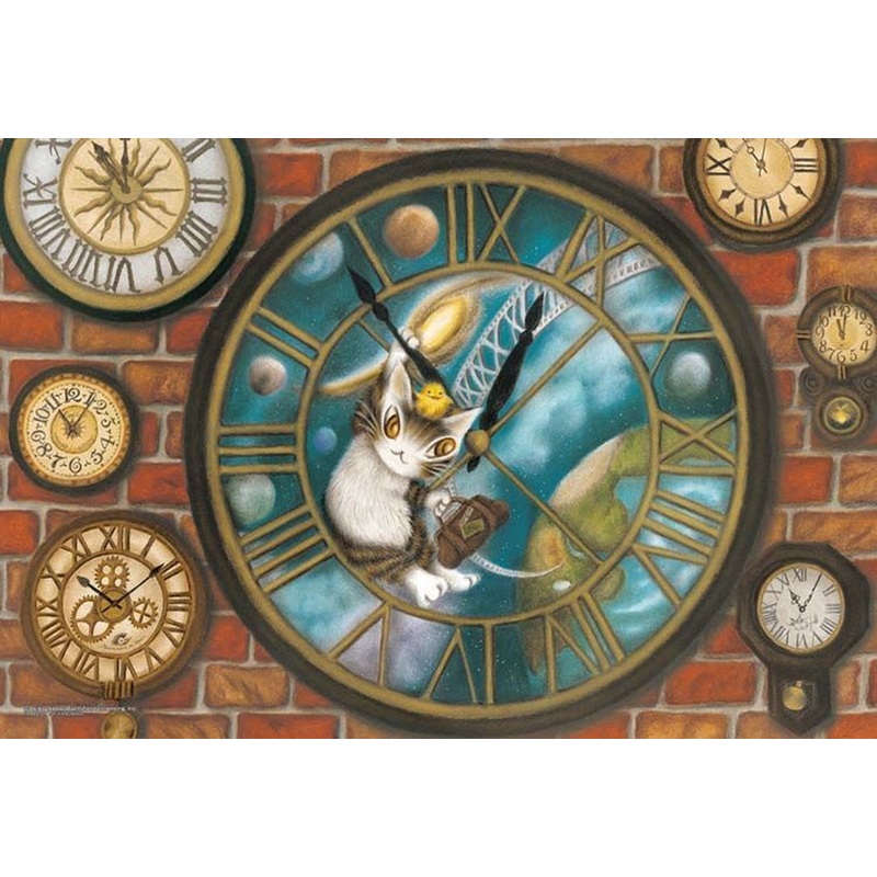 Yanoman 03-943 Jigsaw Puzzle WachiField Upside Down Large Clock (300 Pieces)