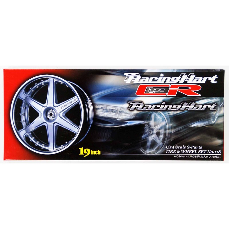 Aoshima 05569 Tire & Wheel Set Racing Hart type CR 19 inch 1/24 Scale Kit