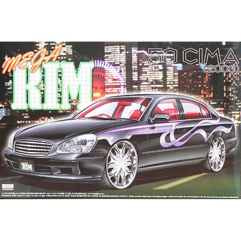 Aoshima 46364 Nissan Cima (F50) 2003 Mega RIM Design 1/24 Scale Kit