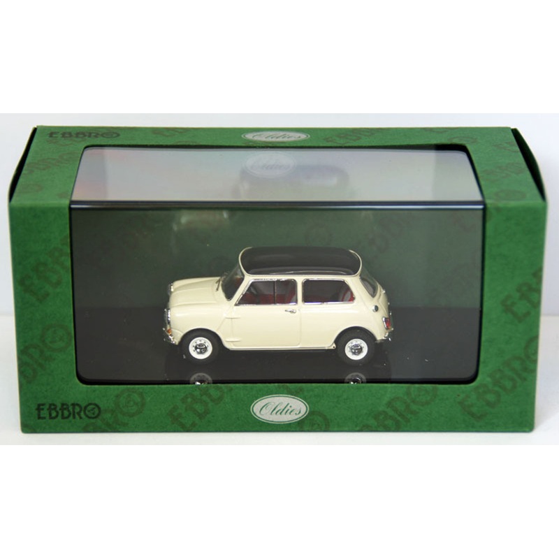 Ebbro 44408 Austin Mini Cooper (White/Black) 1/43 Scale