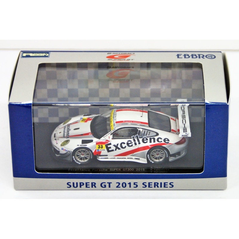 Ebbro 45298 Excellence Porsche SUPER GT300 2015 No.33 Resin White 1/43 Scale