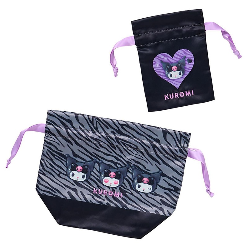 Sanrio Kuromi Drawstring Bag Set (Monotone Animal) Polyester 071919