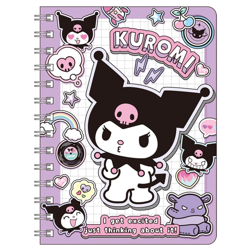 T’s Factory Sanrio B6 Ring Notebook Petapeta Stickers Kuromi