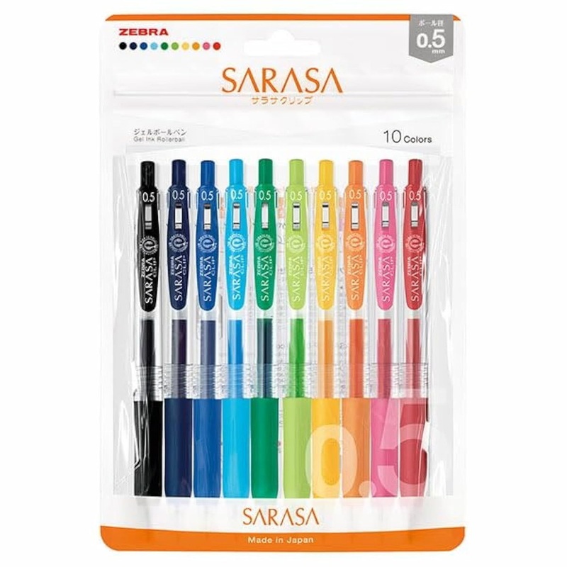 Zebra Gel Ballpoint Pen Sarasa Clip 0.5mm 10 Color Set N JJ15-10C-N