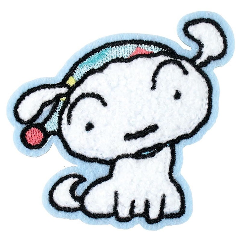 T’s Factory Shinchan Fluffy Embroidered Sticker Pajama White