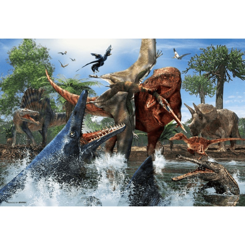 Beverly Jigsaw Puzzle 40-006 Tyrannosaurus Rex VS Mosasaurus (40 L-Pieces)