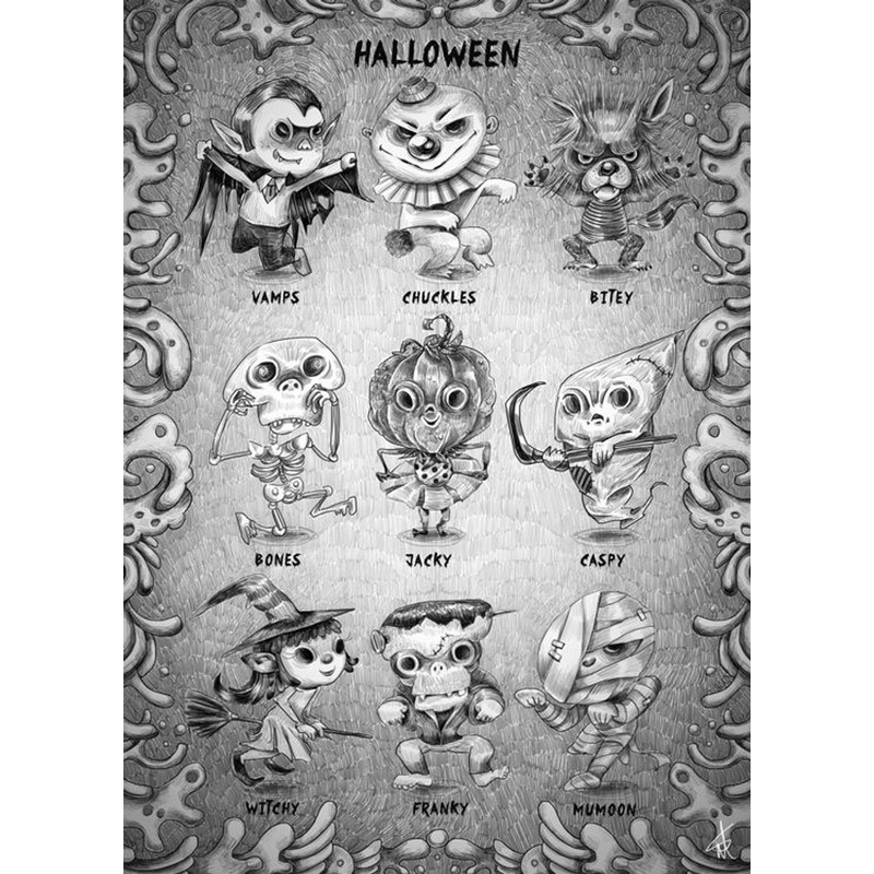 Epoch 79-112s Jigsaw Puzzle Saki Murakami illustration Halloween Character Picture Book (500 Pieces)