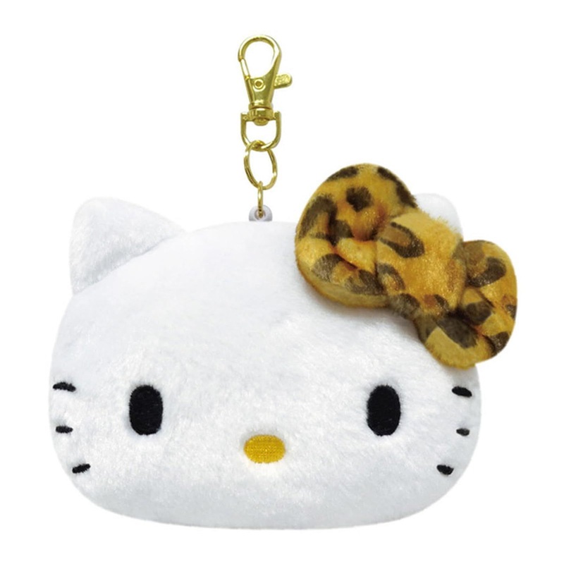 Sanrio Hello Kitty Face Pass Case Brown Leopard Pattern