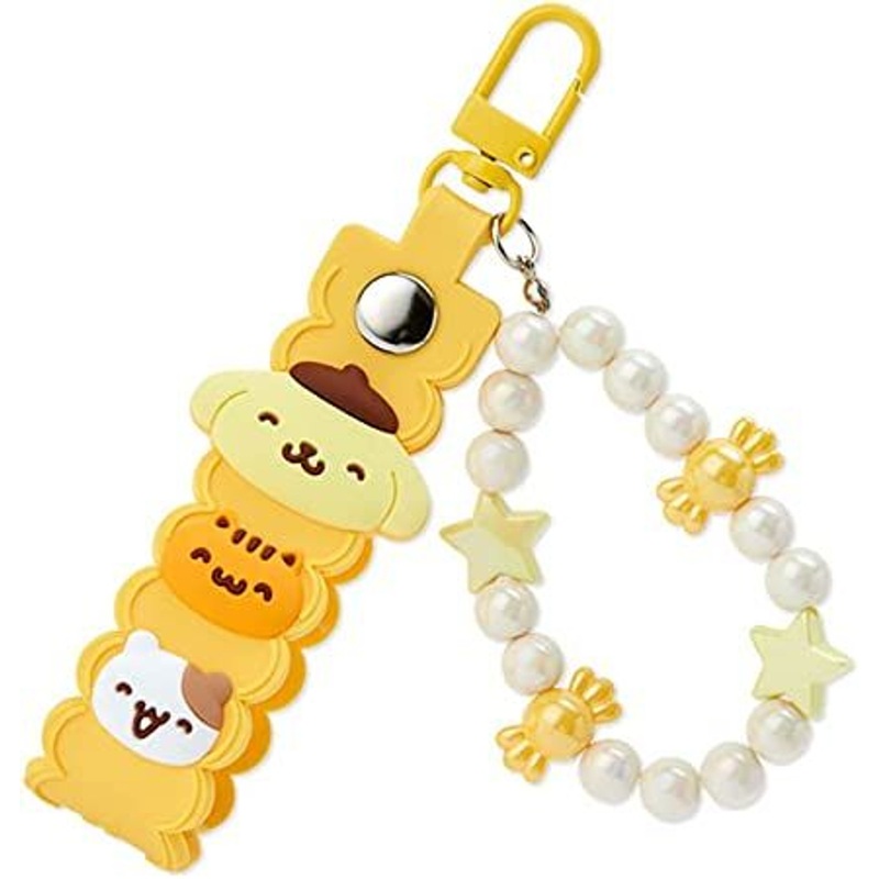 Sanrio Keychain with Beads Strap (Smiling) Pom Pom Purin