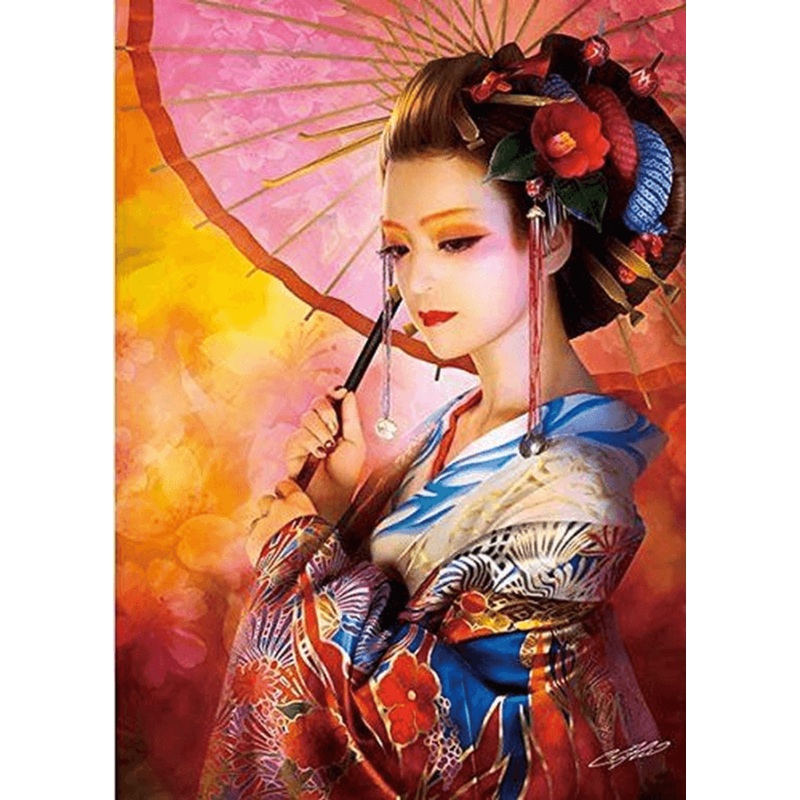 APPLEOne Jigsaw Puzzle 500-229 Fantasy Art Kimono Girl (500 Pieces)