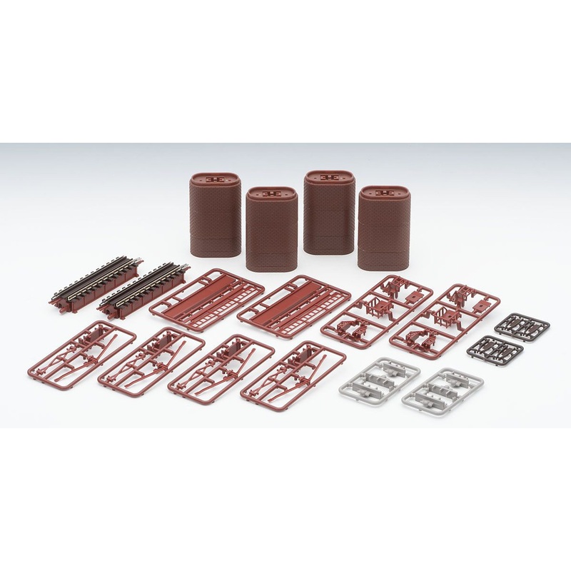 Tomix 3273 Fine Track Girder Bridge S70(F) (Red) (2 pcs.) (w/4 Brick Piers) (N scale)