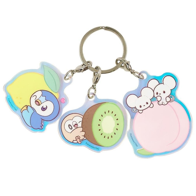 Pokemon Center Original Aurora Acrylic Keyholder Piplup Rowlet Tandemaus PokePeace