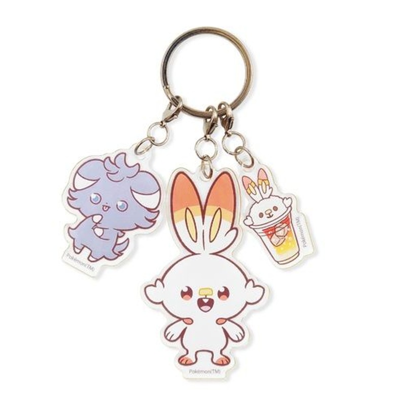 Pokemon Center Original Triple Acrylic Key Chain PokePeace Scorbunny & Espurr