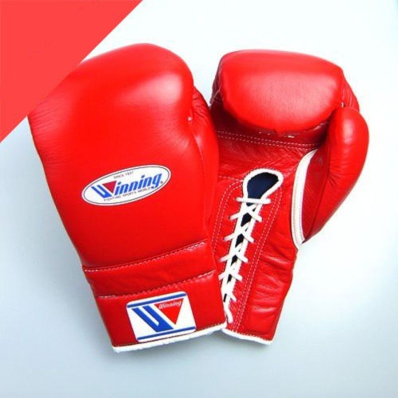 Winning Boxing Gloves MS-600 Lace Up Pro Type 16 oz Red (Made in Japan)