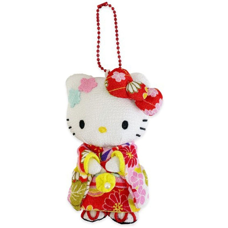 Asunarosya Sanrio C Kimono Chirimen Mascot 12 CM Hello Kitty