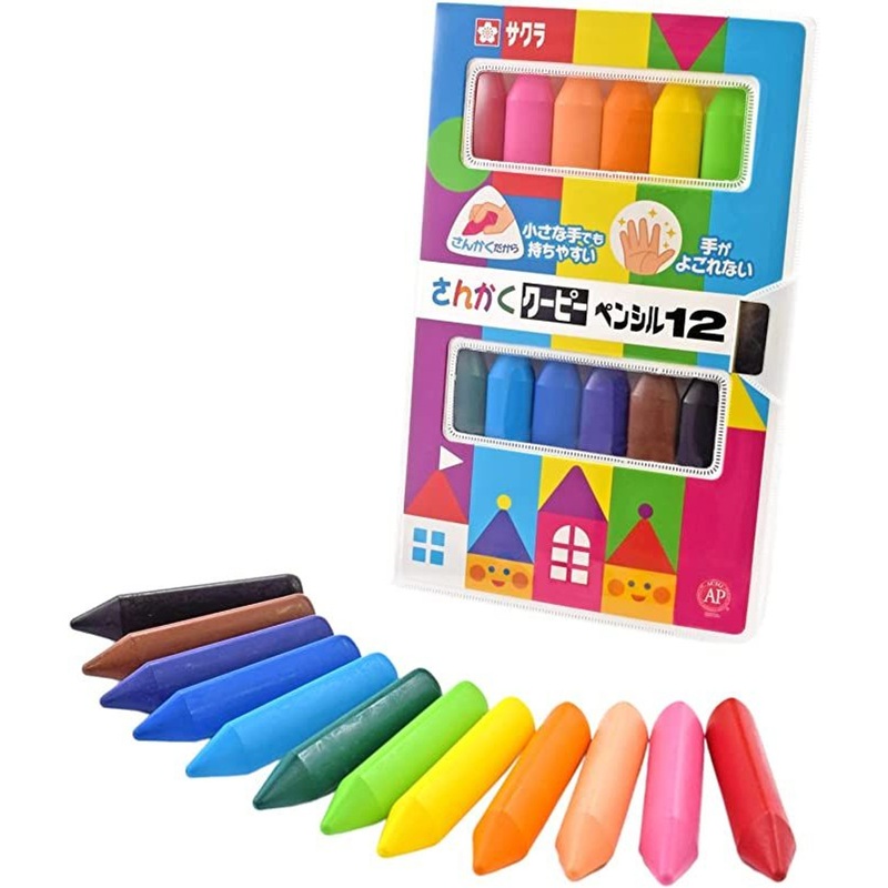 SakuraCraypas Triangle Coupy Pencil 12 Colors