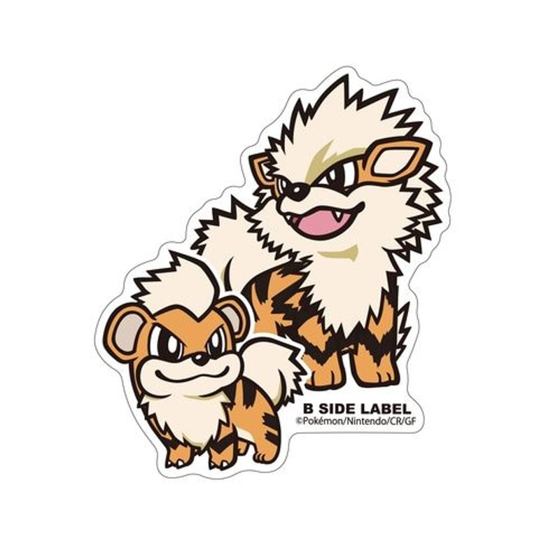 Pokemon Center B-SIDE LABEL BIG Sticker Growlithe & Arcanine