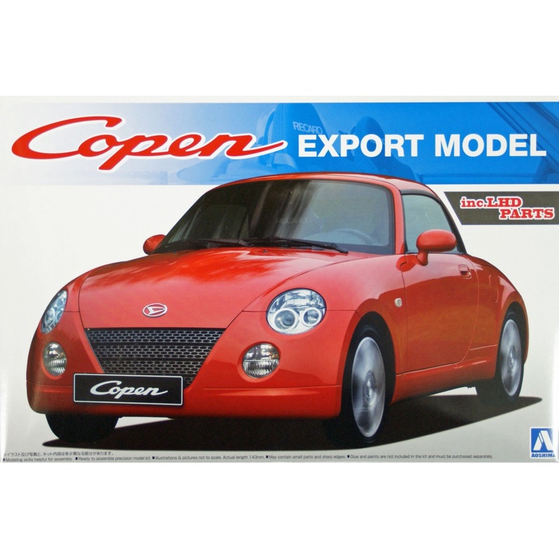 Aoshima 08010 Daihatsu Copen Export Model (inc. LHD parts) 1/24 Scale Kit