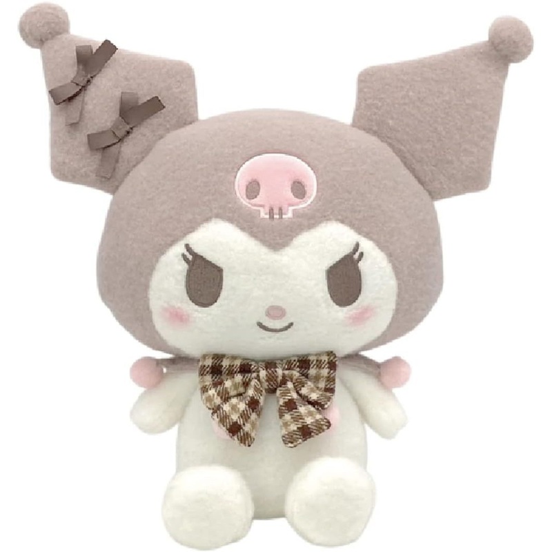 Nakajima Sanrio Plush Toy M Kuromi (Fluffy Mocha Check)