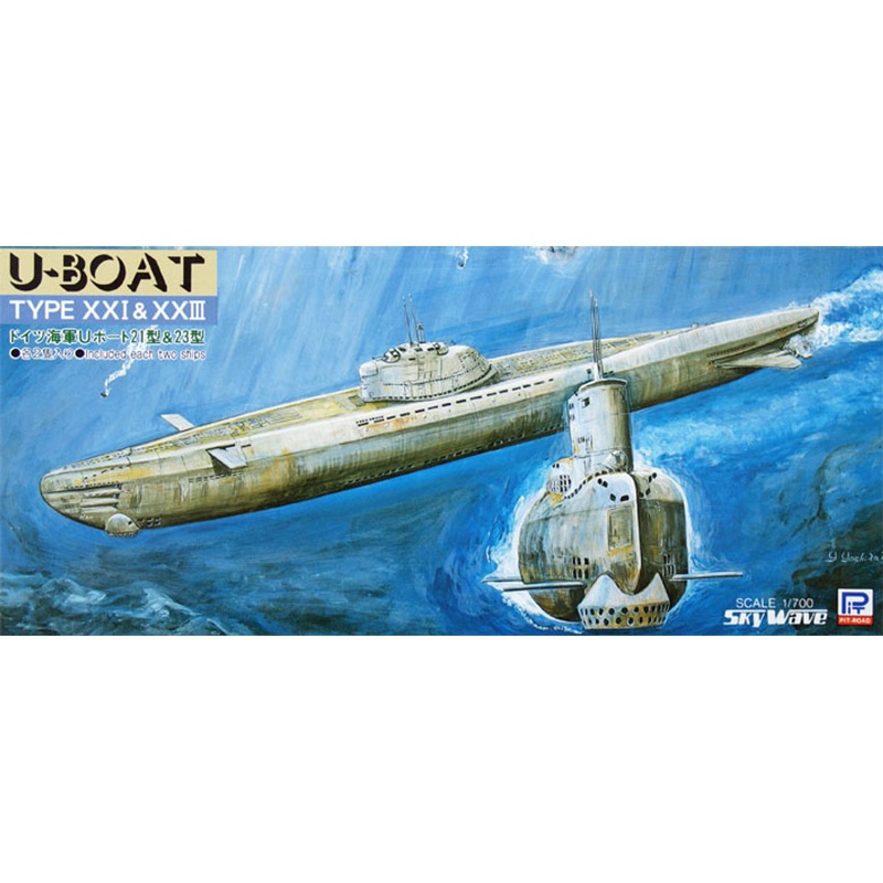 Pit-Road Skywave W-19 German U-Boat Type 21 & 23 1/700 Scale Kit