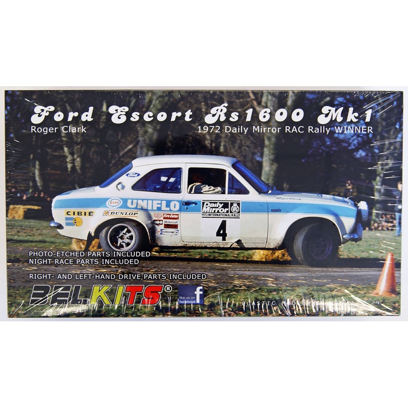 Aoshima (BELKitS) 97915 Ford Escort RS1600 Mk1 Roger Clark 1/24 Scale Kit