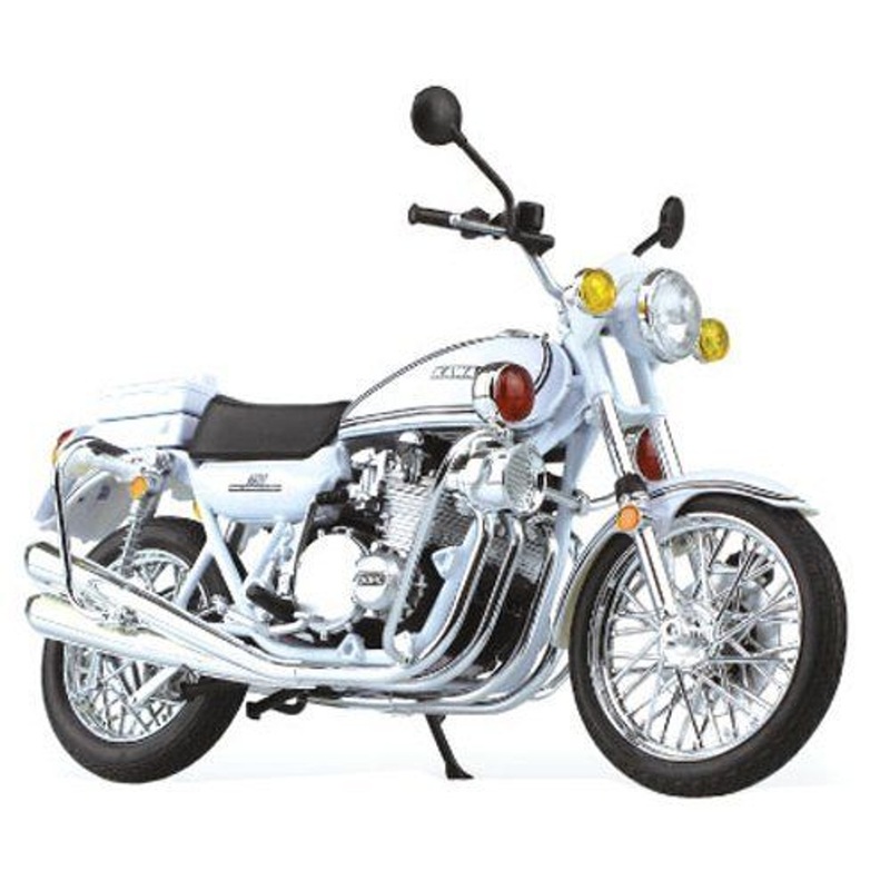 Aoshima Skynet 80986 Kawasaki 750RS-P Z2 Police Motorcycle (White) 1/12 Scale