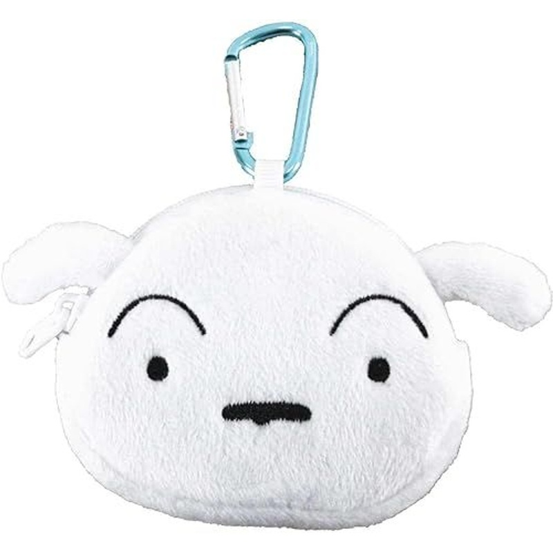 Unique730 Crayon Shin-chan Mini Pouch with Carabiner Shiro