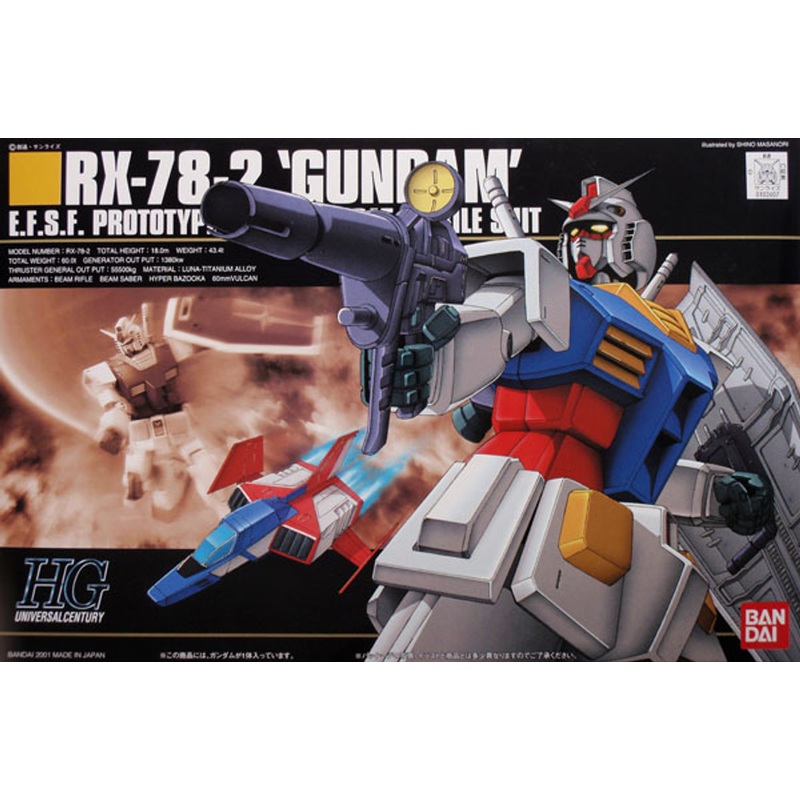 Bandai HGUC 021 Gundam RX-78-2 EFSF PROTOTYPE 1/144 Scale Kit