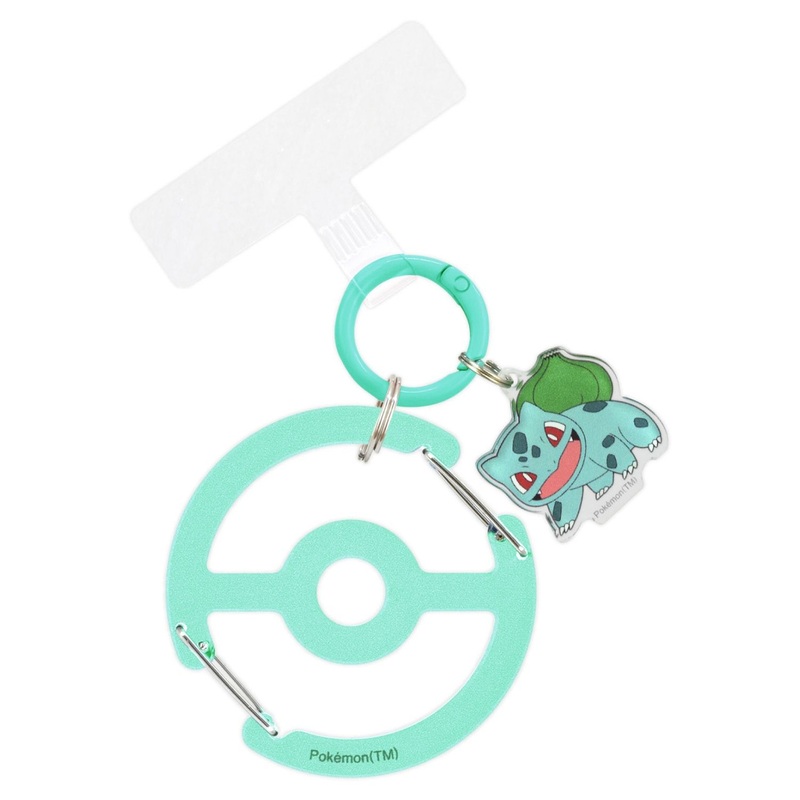Pokemon Center Original Maru Rika Ring Plus With Clear Carabiner Bulbasaur