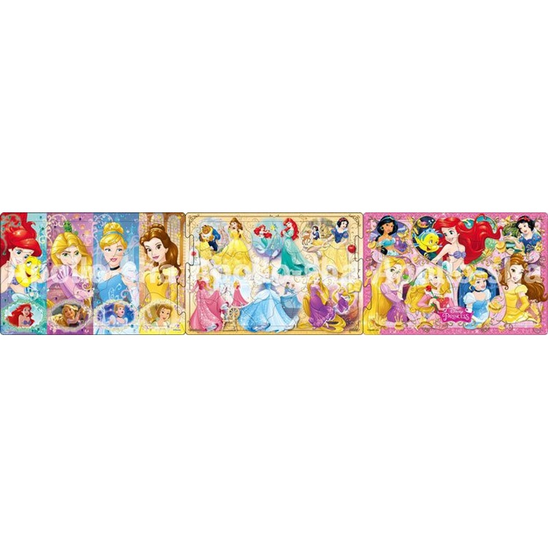 Apollo-sha 24-170 Jigsaw Puzzle Disney Princesses Panorama Puzzle (18+24+32 Pieces)
