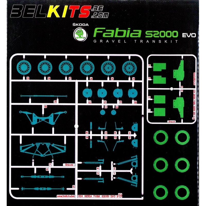 Aoshima (BELKitS) 84342 Option Parts Set for Aoshima 84328 Skoda Fabia 1/24 Scale Kit